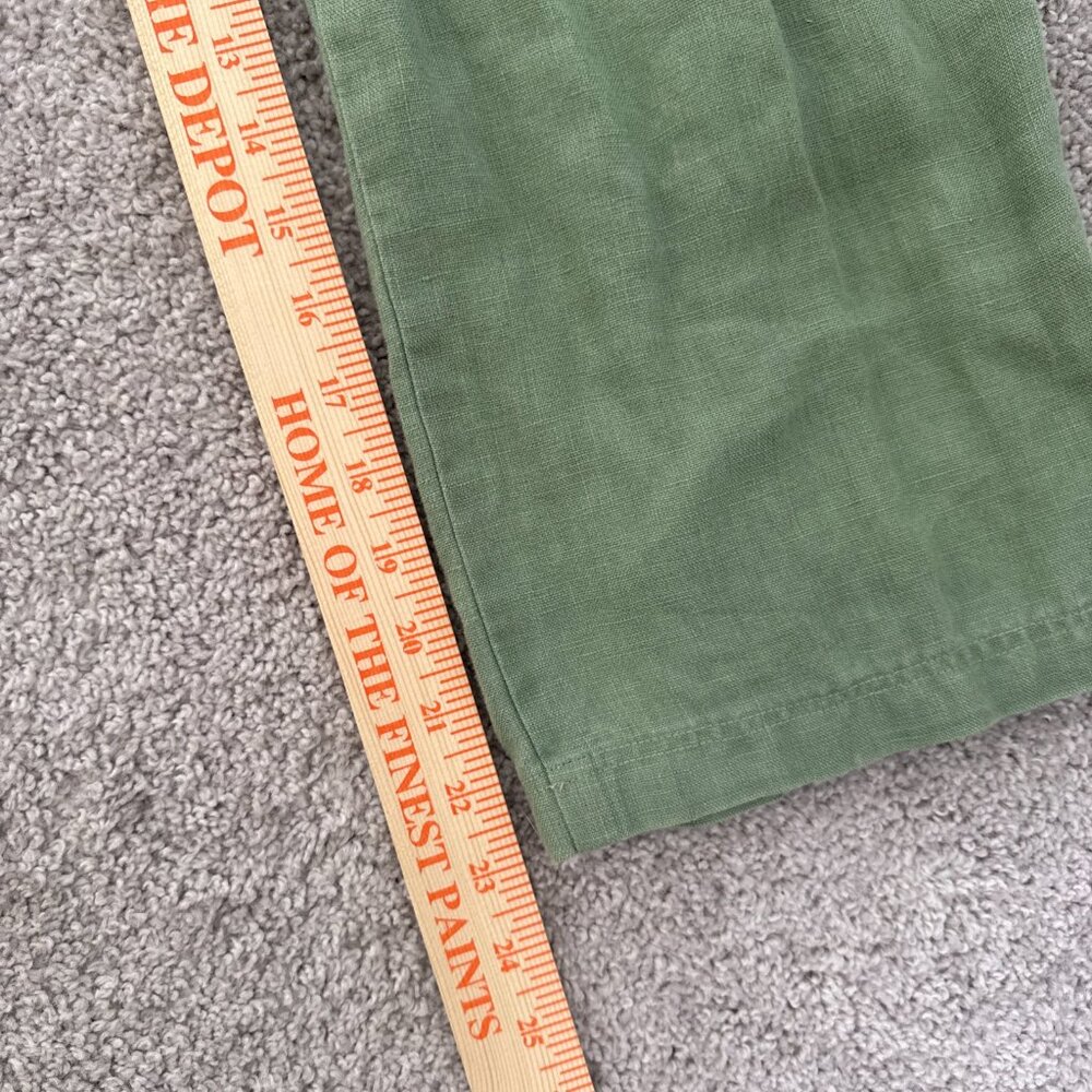 Nordstrom Green Ankle Linen Pants Safari Vacation Summer Lightweight‎ Sz M - Picture 12 of 13